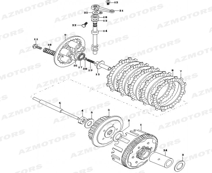 BUTEE A ROULEAUX (Mash) pour EMBRAYAGE de MASH NEW SEVENTY 125 2019 2020