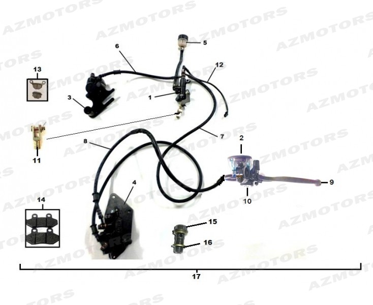 ETRIER AR 2-50 ABS -R- (Mash) pour ENSEMBLE FREIN CBS de MASH NEW SEVENTY 125 2019 2020