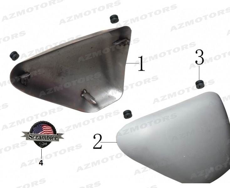 Caches Lateraux MASH Pieces MASH SCRAMBLER 400 (2015-2016)