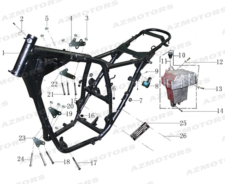 C/C CACHE LATERAL   FH/SR (Mash) pour CADRE de MASH SCRAMBLER 400 2015 2016