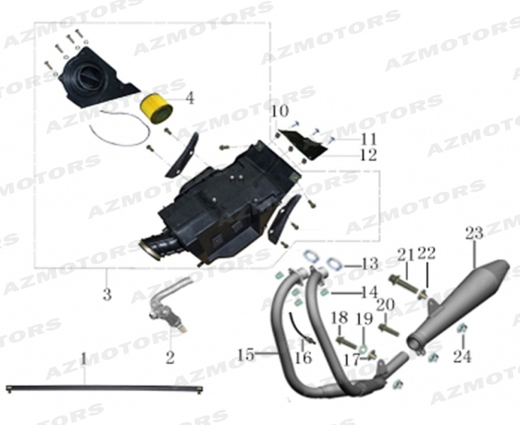 Echappement Filtre A Air MASH Pieces MASH SCRAMBLER 400 (2015-2016)
