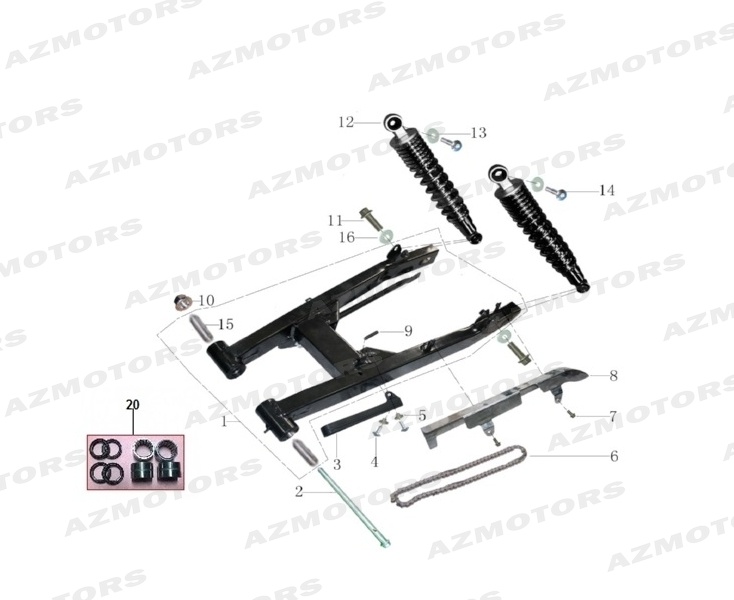 Bras Oscillant Amortisseur Chaine MASH 