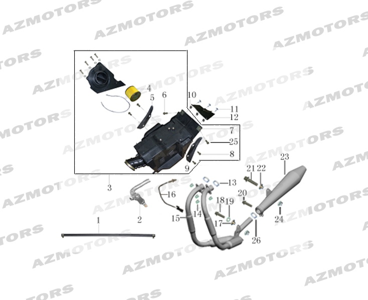 ECHAPPEMENT_FILTRE_A_AIR MASH Pieces MASH SCRAMBLER 400 Euro4 (2017-2020)