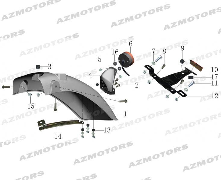 ECROU M6 FH/SR (Mash) pour GARDE BOUE FAU ARRIERE de MASH SCRAMBLER 400 Euro4 2017 2020