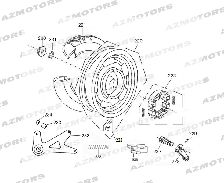 Roue Arriere MASH Pieces MASH SIXTY 125 4T (2016)