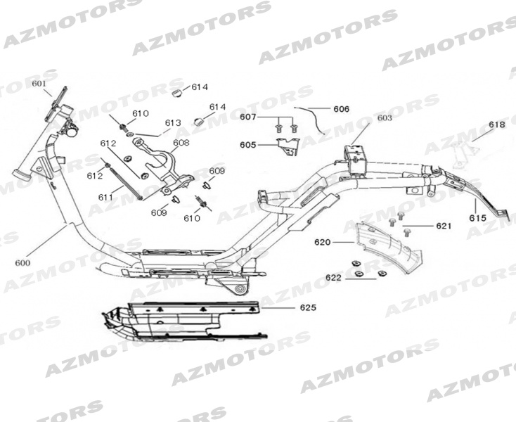 ECROU M6 CITY50/125 (Mash) pour CADRE de MASH SIXTY 125 4T Euro4 2017 2019