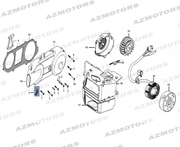 Couvre Carter Gauche Rotor Stator MASH Pieces MASH SIXTY 125 4T Euro 4 (2017-2019)