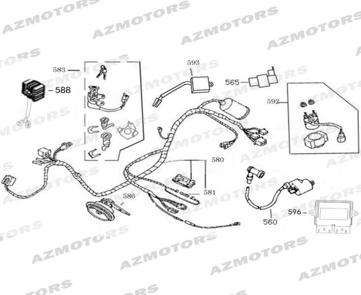 Faisceau Electrique MASH Pieces MASH SIXTY 125 4T Euro 4 (2017-2019)