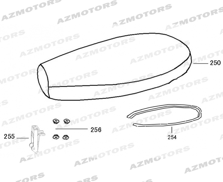 ECROU M6 CITY50/125 (Mash) pour SELLE de MASH SIXTY 125 4T Euro4 2017 2019