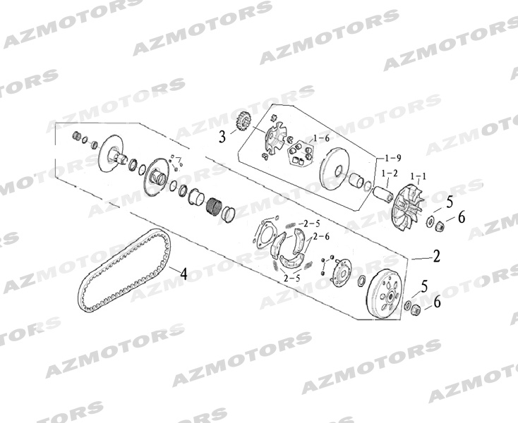 Embrayage Variateur MASH Pieces MASH SIXTY FIVE 125 4T (2013-2014)