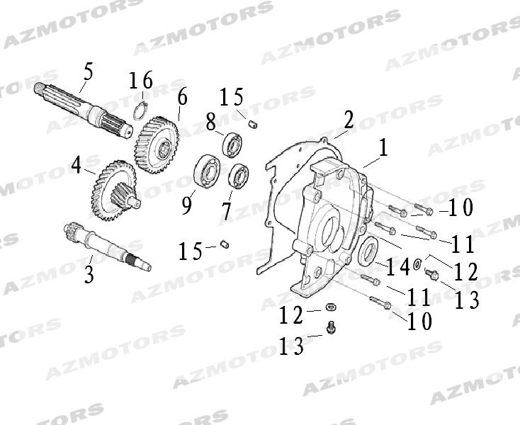 TRANSMISSION MASH Pieces MASH SIXTY FIVE 125 4T (2013-2014)