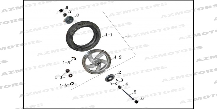 Roue Avant MASH Pieces MASH SIXTY FOUR 50 4T (2013-2014)