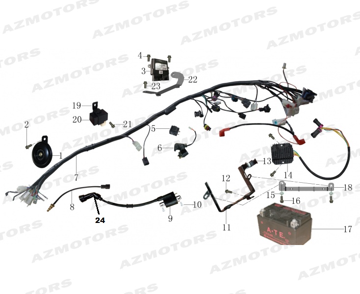 VIS M6X10  DELPHI FH (Mash) pour COMPOSANT ELECTRIQUE de MASH TT40 400 2017 2018