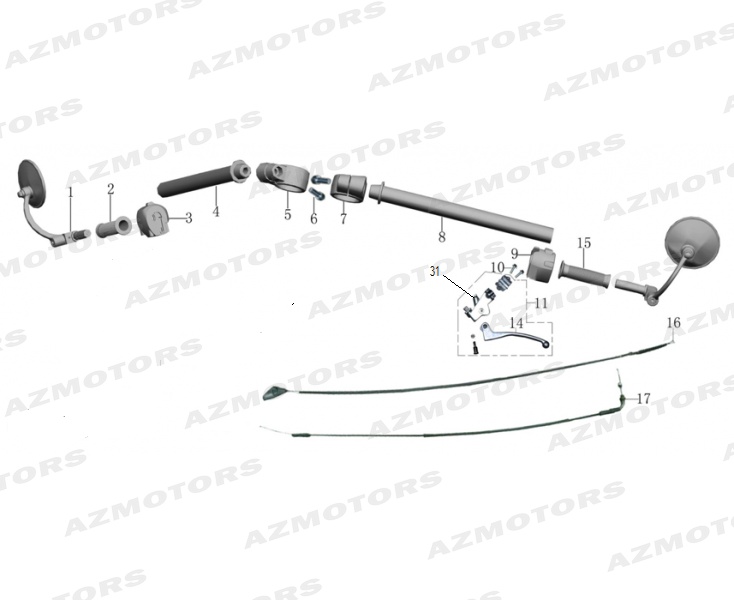 Demi Guidon Commodos MASH Pieces MASH TT40 400 (2017-2018)