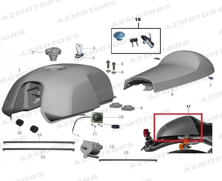 Selle Reservoir Kit Serrure MASH Pieces MASH TT40 400 (2017-2018)