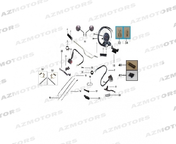 Guidon Commodos Compteur MASH Pieces MASH TWO FIFTY 250 (2014-2016)