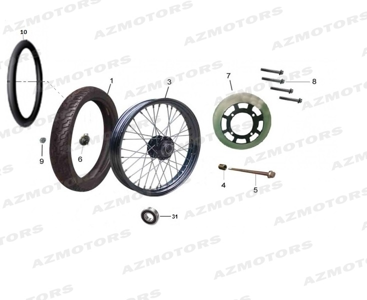 Roue Avant MASH Pieces MASH TWO FIFTY 250 (2014-2016)