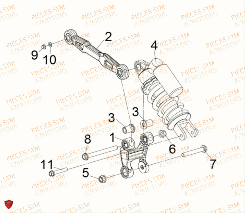 Amortisseur SYM Pièces MAXSYM TL 500 - TL47W1-EU (2019)