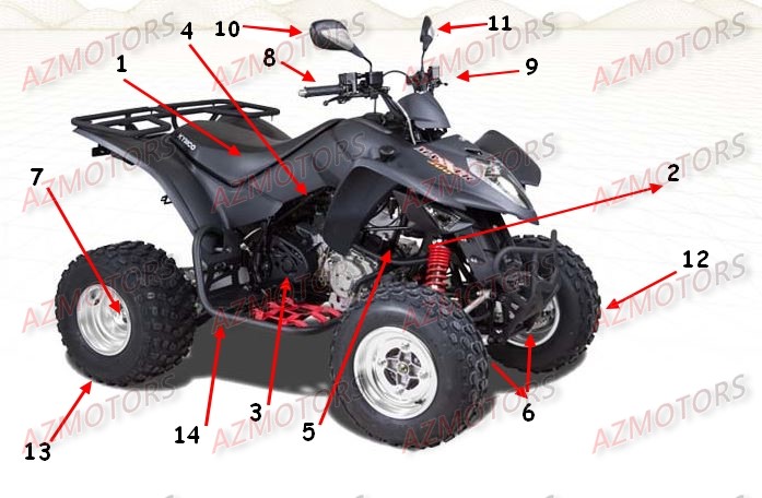 1_CONSOMMABLES KYMCO Pièces Quad Kymco MAXXER 250 SE