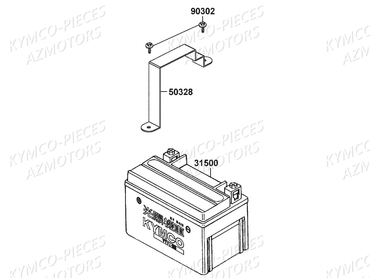 Batterie KYMCO Pièces MAXXER 250 SE EURO2 (LA50AF)