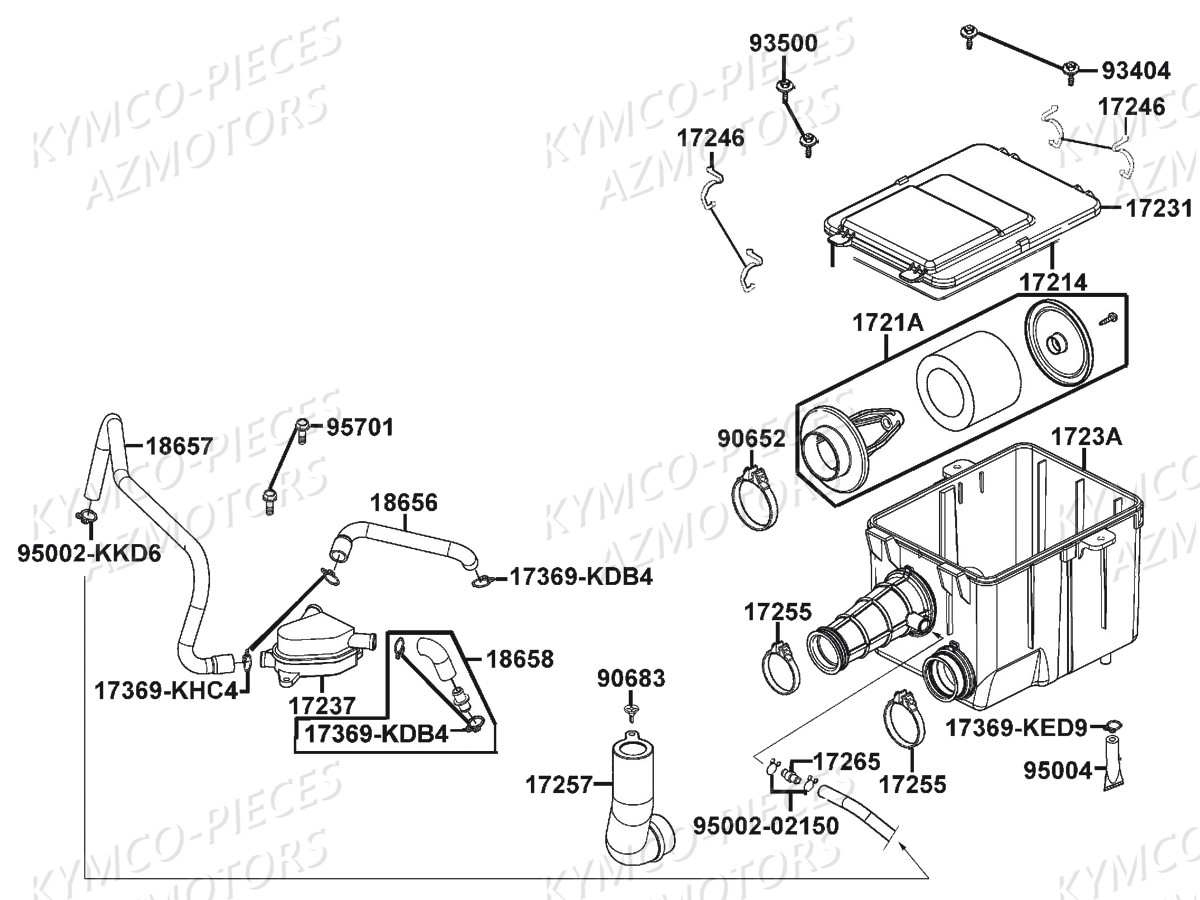 BOITE-A-AIR KYMCO Pièces Quad Kymco MAXXER 250 SE