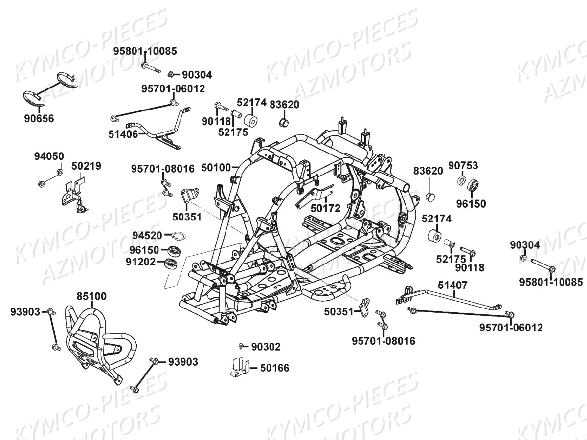 Chassis KYMCO Pièces MAXXER 250 SE EURO2 (LA50AF)