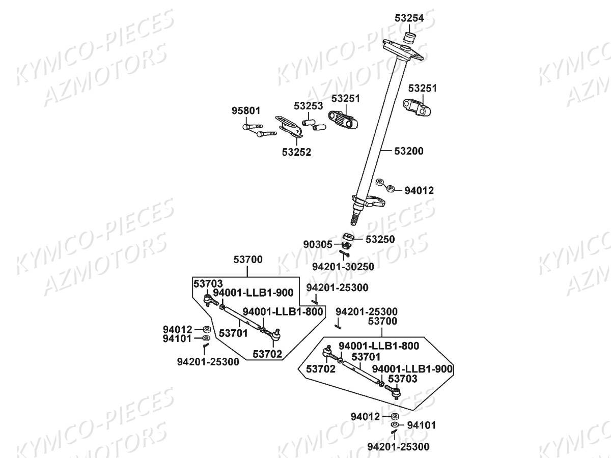 COLONNE DE DIRECTION KYMCO MAXXER 250 SE