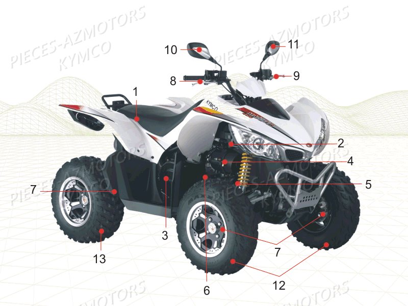 1_CONSOMMABLES KYMCO Pièces Quad Kymco MAXXER 450 I