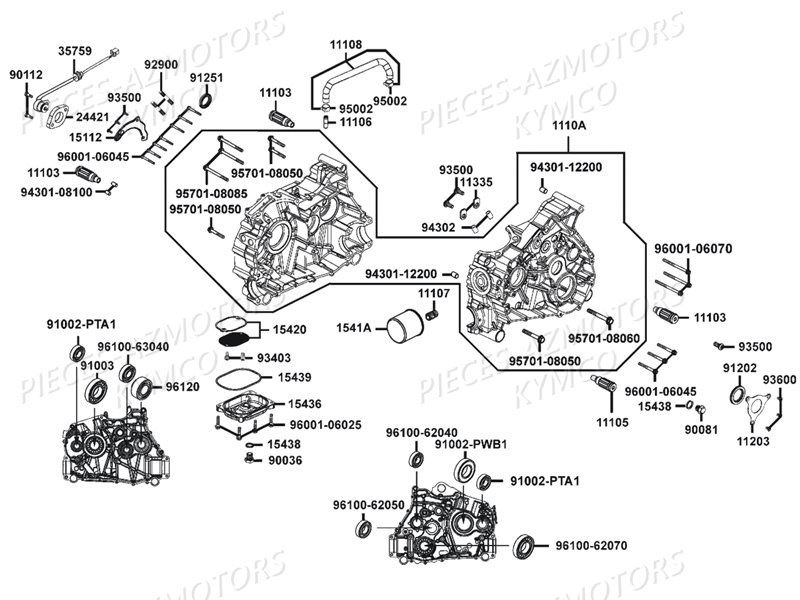 Carters Moteur KYMCO Pièces MAXXER 450I IRS EURO 2 (LC90BD)