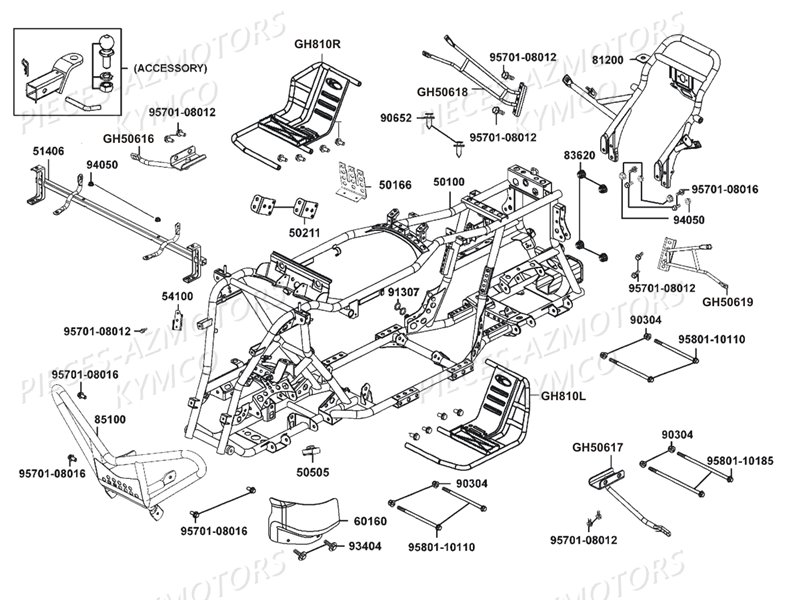 Chassis KYMCO Pièces MAXXER 450I IRS EURO 2 (LC90BD)