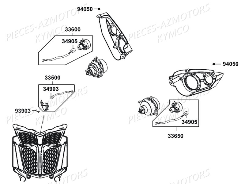 Clignotants Arriere Feu De Position KYMCO Pièces MAXXER 450I IRS EURO 2 (LC90BD)