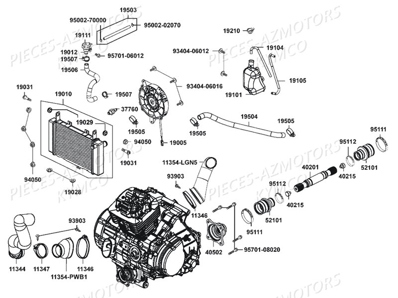 Refroidissement KYMCO Pièces MAXXER 450I IRS EURO 2 (LC90BD)