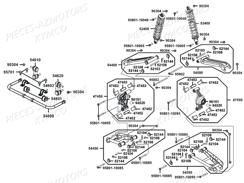 SUSPENSION_ARRIERE KYMCO Pièces Quad Kymco MAXXER 450 I