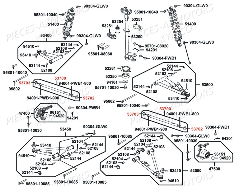 Suspension Avant Colonne De Direction KYMCO Pièces MAXXER 450I IRS EURO 2 (LC90BD)