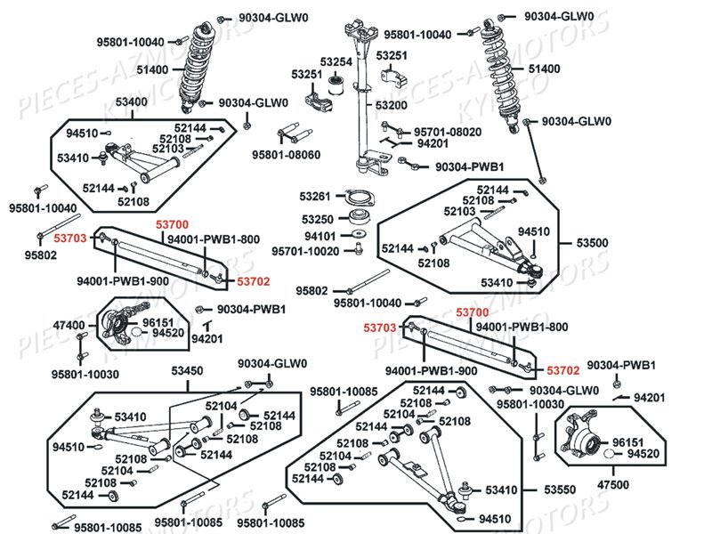 SUSPENSION AVANT-COLONNE DE DIRECTION pour MAXXER450