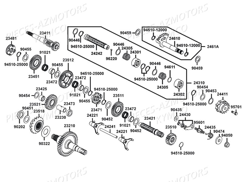 Transmission Primaire KYMCO Pièces MAXXER 450I IRS EURO 2 (LC90BD)