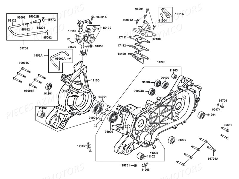 Carters Moteur KYMCO Pieces MAXXER 50 S 2T N.H (LA10FD)