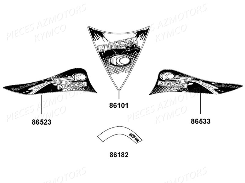 Decors KYMCO Pieces MAXXER 50 S 2T N.H (LA10FD)