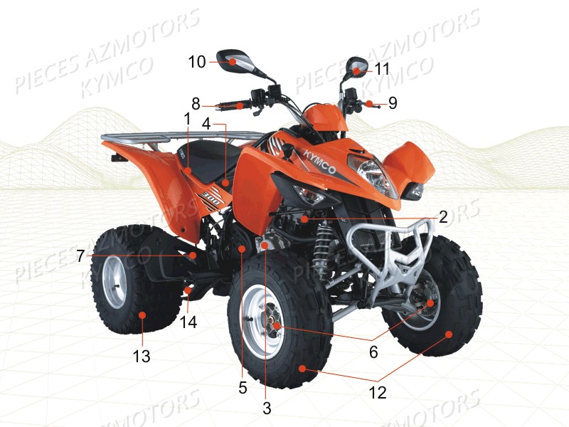 1 Consommables KYMCO Pièces MAXXER 300 4T EURO II (LA60BD)