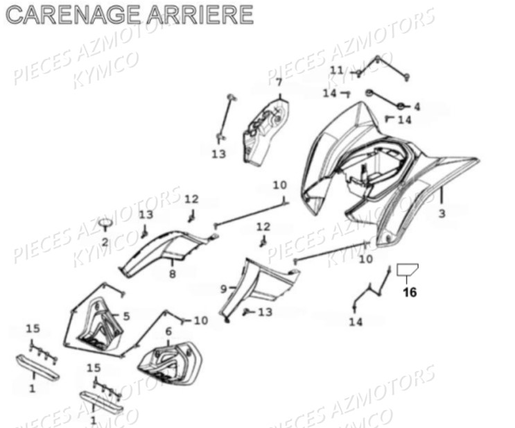 CARENAGES ARRIERE AZMOTORS MAXXER 300