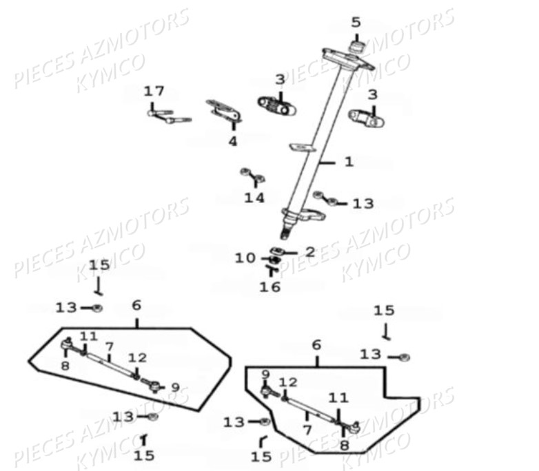 COLONNE DE DIRECTION KYMCO MAXXER 300