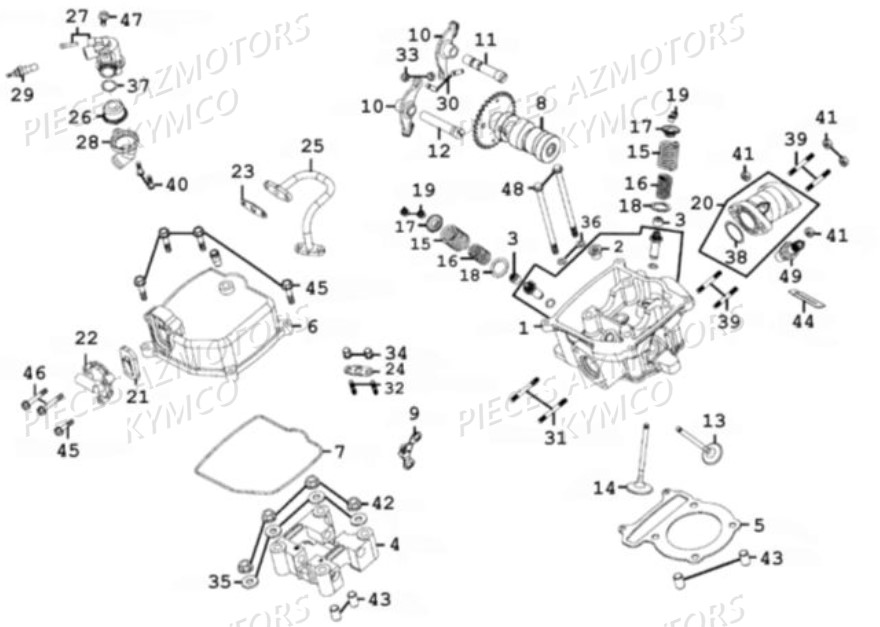 CULASSE KYMCO Pièces MAXXER 300 4T EURO II (LA60BD)
(CHASSIS RFBL30020)(CHASSIS RFBL30060)(CHASSIS RFBL30070)