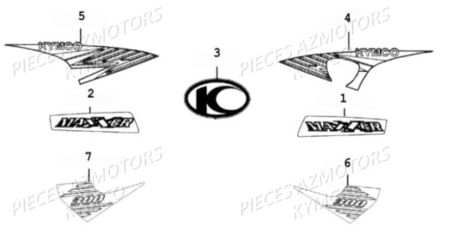 Decors KYMCO Pièces MAXXER 300 4T EURO II (LA60BD)