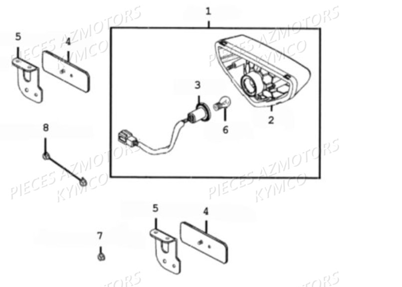 Feu Arriere KYMCO Pièces MAXXER 300 4T EURO II (LA60BD)