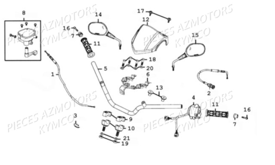 GUIDON RETROVISEURS AZMOTORS MAXXER 300