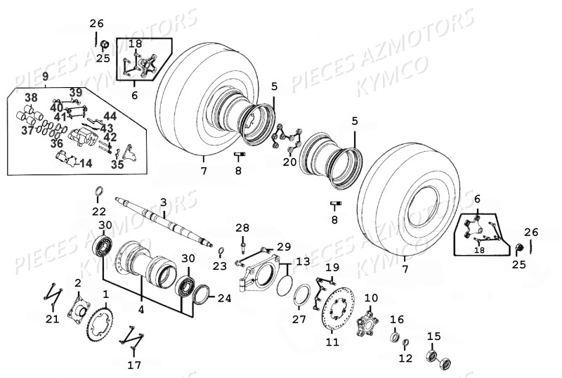 ROUES-ARRIERE pour MAXXER 300