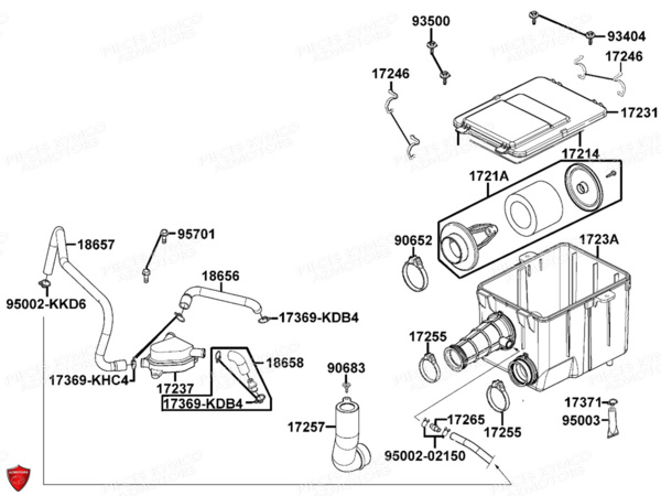 BOITE_A_AIR KYMCO Pieces MAXXER 300 EVO T3B (LA60PE)
(CHASSIS RFBZ700),(CHASSIS RFBZ701)