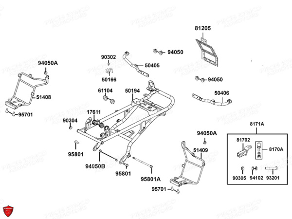 Boucle Arriere KYMCO Pieces MAXXER 300 EVO T3B (LA60PE)