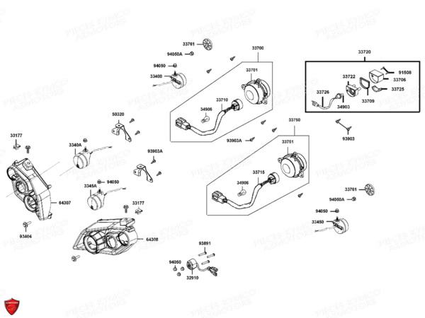 Clignotants Feu Arriere KYMCO Pieces MAXXER 300 EVO T3B (LA60PE)