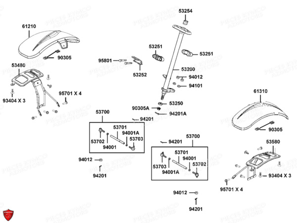 Colonne De Direction KYMCO Pieces MAXXER 300 EVO T3B (LA60PE)